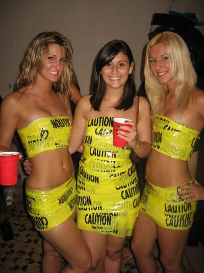 Anything but clothes costume ideas caution tape